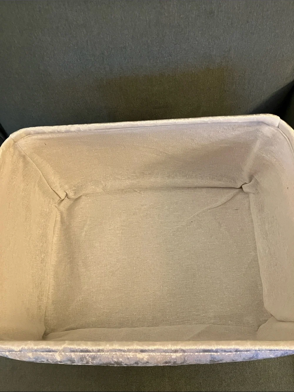 🩷Juicy Couture crushed velvet logo storage bin with handles NWT